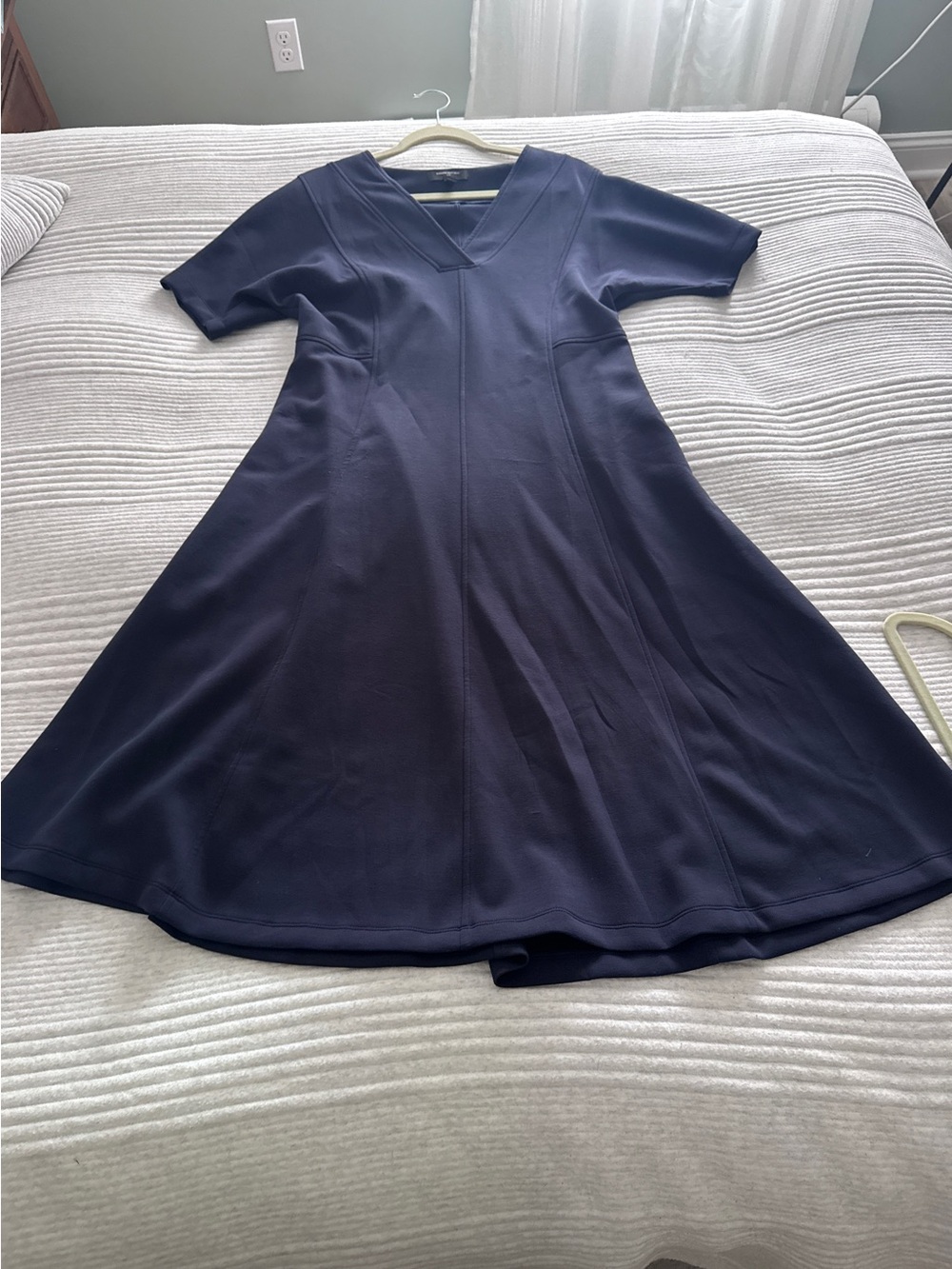 Banana Republic Factory Navy V-Neck Flared Midi Dress